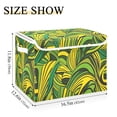 thumbnail image 3 of Green and Yellow Color Large Storage Bins with Linen Collapsible Lid Storage Box 16.7 x 12.6 x 11.8in, 3 of 7