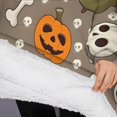 thumbnail image 3 of Oversized Wearable Blanket Hoodie,Halloween Skulls Pumpkins and Cauldrons Sherpa Blanket Hoodie with Super Pockets,Super Warm Fuzzy Pullover for Women & Men, 3 of 6