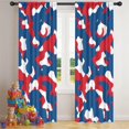 thumbnail image 5 of Blackout Kids Curtains,Red Blue Camo Bold Shapes Pattern Childrens Insulated Curtains Set Of 2,Bedroom Essentials,Toddler Room Decor 42"x84", 5 of 5