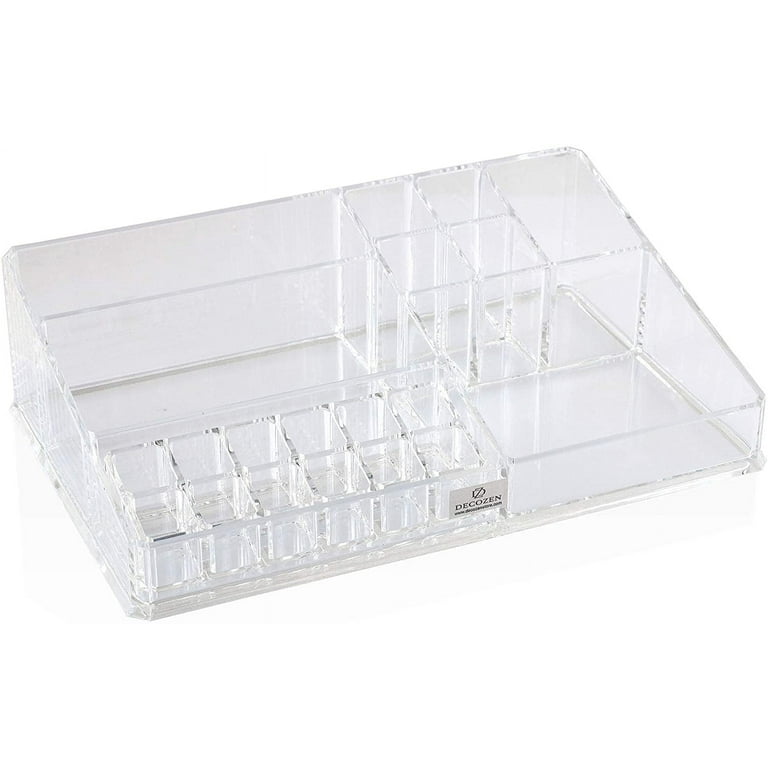  DUHARS 6 PCS Clear Plastic Drawer Organizer, Large 15 X 6  3-Size Acrylic Stackable Kitchen Drawer Storage Tray, Bathroom Drawer  Organizer Trays, Storage bins for Cosmetics Bathroom Kitchen Office : Home