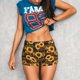 thumbnail image 3 of Fotbe Brown Blue Plaid Sunflower Shorts Sin Costuras – Shorts Deportivos de Cintura Alta para Mujer, Elásticos para Gimnasio, Yoga, Running o Ciclismo-Medium, 3 of 8