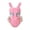 Pink, variant on Girls One Piece Cartoon Swimsuit with Colorful Ruffles Design Cute Character Swimwear Size 3-6Y