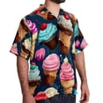 thumbnail image 2 of Ice Cream Men's Hawaiian Shirt, Button Down Poplin Short Sleeve Casual Summer Beach Printed Unisex Shirts, 2 of 6