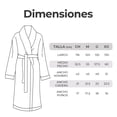 thumbnail image 4 of Bata de Baño para Hombre y Mujer de Textura Suave - Albornoz Absorbente Unisex con Cinturon Ideal para Spa Hotel y Hogar Blanco GAON, 4 of 5