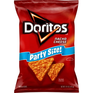 Doritos Nacho Cheese Tortilla Snack Chips,Party Size, 14.5 Ounce Bag