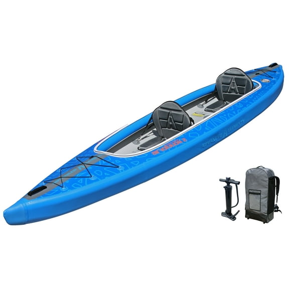 Advanced Elements AirVolution™ 2 - Inflatable Kayak with Pump - Recreational Tandem Kayak - 14.5 ft - Blue