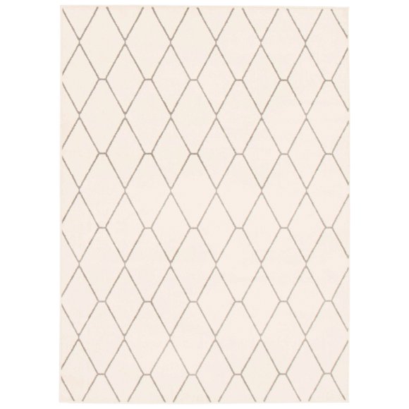 Ambiance Tapis en Microfibre Blanc/gris 6 Pieds7 Pouces x 9 Pieds6 Pouces