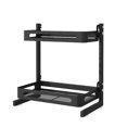 thumbnail image 1 of TFixol Spice Rack Organizer 2-Tier Countertop Organizer Utensil Holder Freestanding Shelf Organizer for Jars Bottles Cutlery Chopping Board with 3 Hooks, 1 of 6
