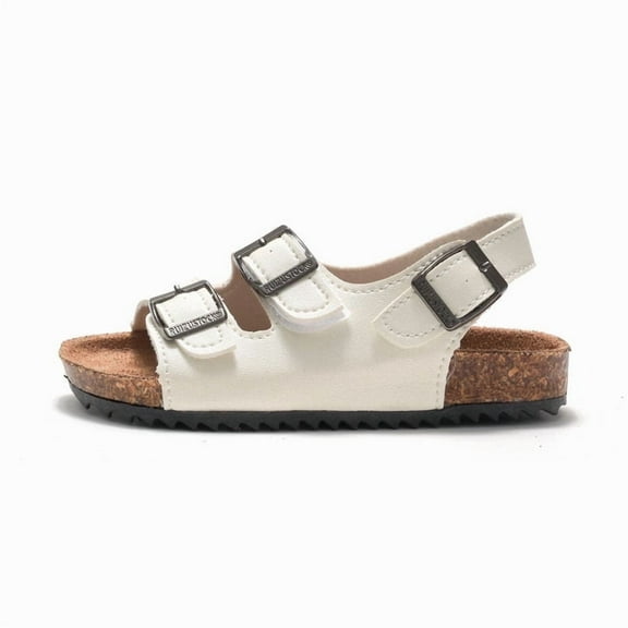 Kids' & Toddlers' Cork Sandals PU Leather Beach Slides with Non-Slip Sole Family Matching Set Available