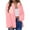 Pink, variant on Women's Solid Color Casual Coat Without Hood Featuring Long Sleeves And Pockets​​
