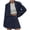 Dark Blue, variant on Womens Work Outfits 2 Piece Plus Size Collared Solid Color Lounge Sets Beach Outfits Jackets Skirt Casual Travel Clothes Black XL