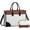 1-off-white - Black - Chestnut Brown, variant on Laptop Bag for Women 15.6 lnch,Waterproof Laptops Tote Bags for Womens,Professional Work Bags for Women with Cup Holder,Large Laptop Purse Computer Briefcase Office Teacher Clutch Bag,2 PCS