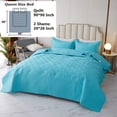 thumbnail image 5 of Quilted Floral Quilt Set Lightweight for Queen Beds – Includes Quilt and Shams (Rainbow, Blue), 5 of 8