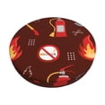 thumbnail image 6 of Uemuo Fire Extinguisher Pattern Round Bar Stool Seat Covers Washable Stool Cushion Slipcover Elastic Bar Chair Covers-12 inch, 6 of 7