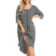 thumbnail image 5 of XMMSWDLA Women Robes Zipper Front Nightgown Half Sleeve House Dress Full Length Housecoat with Pockets Loungewear Soft Pajamas for Women, 5 of 6