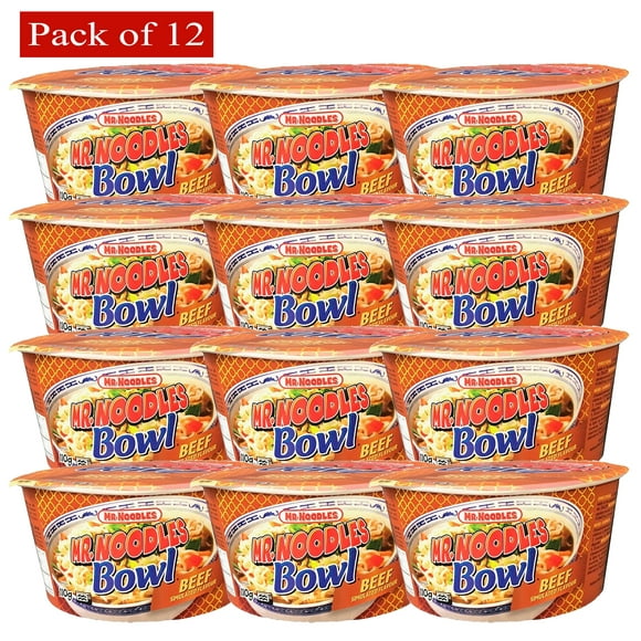 Mr. Noodles Bowl Beef Simulated Flavour 110g - Pack of 12