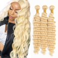 thumbnail image 1 of Hair Bundles Freiuoke 613 Blonde Deep Wave, 3 mechones, 40-50 cm, 1 of 9