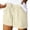 12# Khaki, variant on Linen Shorts for Women Casual Summer Elastic High Waisted Wide Leg Short Pants with Pockets Saffron L