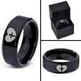 thumbnail image 4 of Tungsten Religious Cross Heart Love Band Ring 8mm Men Women Comfort Fit Black Beveled Edge Polished, 4 of 4