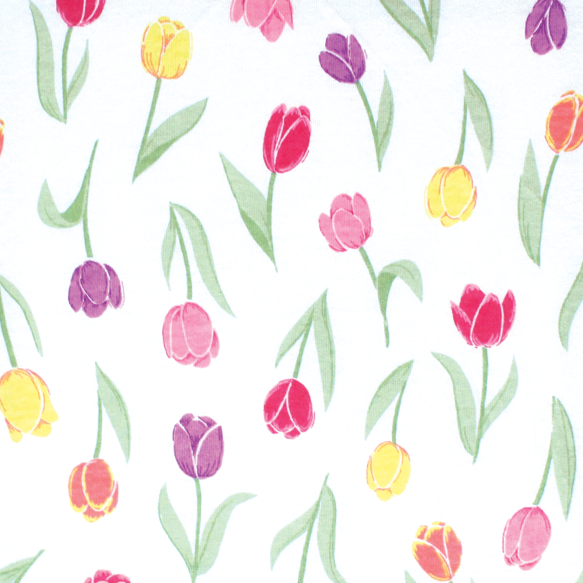 Hudson Baby Infant Girl Cotton Fitted Crib Sheet, Spring Tulips, One Size