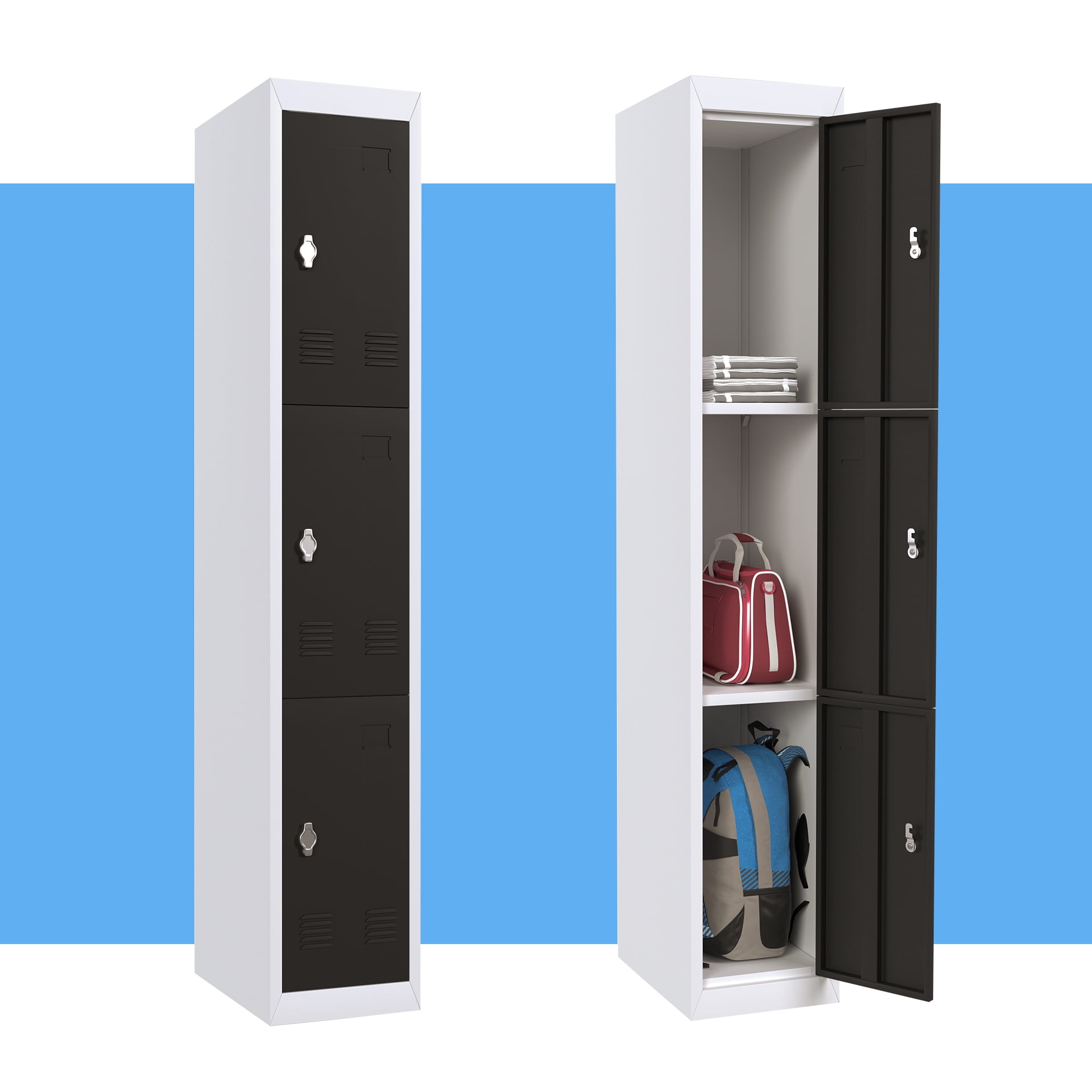 Leariso Metal Storage Locker Black&White