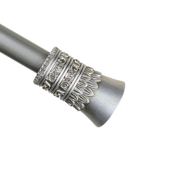 Urbanest 1" Diameter Tribale Curtain Rod, 48"-84", Pewter