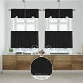 thumbnail image 4 of Woven Trends Two-Tone Window Curtain Tier Pair & Valance Set, Double Layer Small Window Curtains for Kitchen, Living Room and Kitchen, Black/White, 58" x 36" Tier Pair & Valance Set, 4 of 7