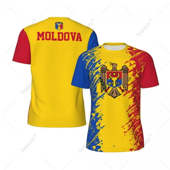 Exclusive design Moldova Flag Grain 3D Printed Men For Running Bike Soccer Tennis Fitness Sports tshirt Mesh Fans Short T-shirt
