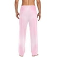 thumbnail image 4 of Cotton Mens PJ Pajama Pants Bottoms Waistband Sleepwear with Pockets Dreamy Pastel Pink, 4 of 7