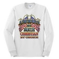 thumbnail image 2 of Wild Bobby, American By Birth Christian By Choice USA Flag Inspirational/Christian Mens Long Sleeve Shirt, White, Large, 2 of 3