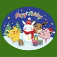 thumbnail image 2 of Men's Pokemon Christmas Happy Holidays Snowman Graphic Tee Kelly Green 3X Large, 2 of 5