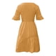 thumbnail image 5 of ICHUANYI Clearance Women's Summer Casual Floral Print Casual Short Sleeve V-Neck Pocket Sundress Dress(Yellow, XL) ICHUANYI WER2023080908047, 5 of 6