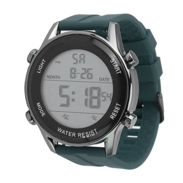 Reloj deportivo Digital Vevor electrónico Luminoso Impermeable Pantalla Grande correa de Silicona Verde oscuro