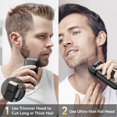 thumbnail image 2 of Afeitadora de láminas Brightup para hombre: afeitadora eléctrica suave e indolora con recortador trasero para barba larga y gruesa, afeitado en seco y húmedo, bloqueo de viaje, pantalla LED, resistent, 2 of 5