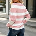 thumbnail image 6 of ZHYou Womens Long Sleeve Tops Striped Crew Neck Baggy Fit Color Block Casual Pullover Shirts for Daily Wear,Pink,Size XL, 6 of 7