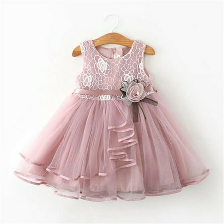 Toddler Kids Baby Girl Floral Sleeveless Dress Princess Pageant Wedding Lace Tutu Dress