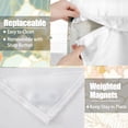 thumbnail image 6 of MIZHONA Teal Green Shower Curtain with Snap in Liner,White Gold No Hook Fabric Bathroom Curtain,71"× 71", 6 of 6