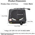 thumbnail image 2 of Compact and Portable Countertop Burner- Countertop Single Cast Iron Burner 1000 Watts Electric Hot Plate Temperature Controls Black, 2 of 6