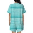 thumbnail image 3 of Lsque Blue And Turquoise Women's Short-Sleeved Pajama Set - 2 Piece Soft and Lightweight Sleepwear Set-Small, 3 of 9