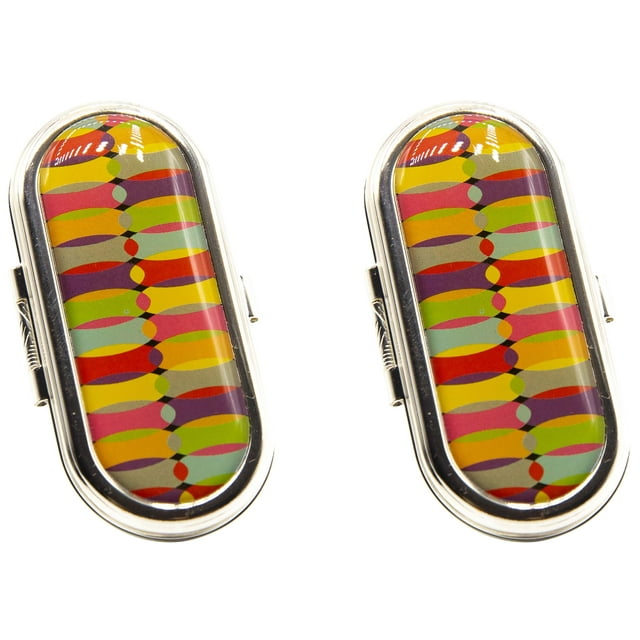 Juego de 2 espejos redondos con clip para pintalabios de Stephanie Imports (color retro)