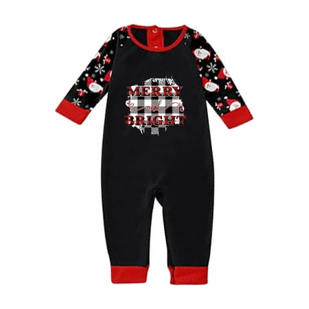

Tawop Kids Clothes Christmas Toddler Pajamas Tops Matching Family Pant Long Sleeve Plaid Winter Clearance Black