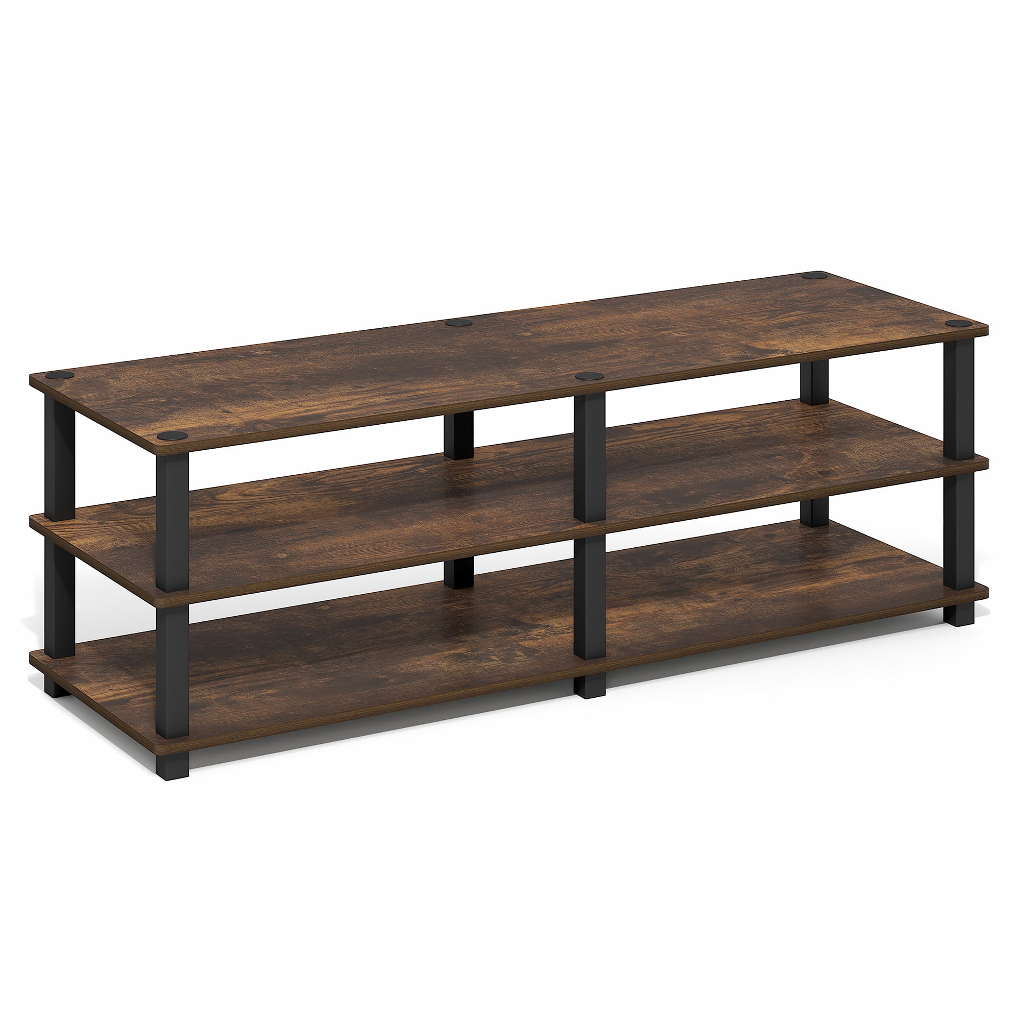 Furinno TURN-N-TUBE 3-Tier Entertainment Center for TVs up to 46" Amber Pine