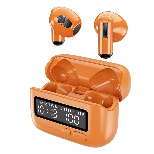 Reloj PortáTil Auriculares InaláMbricos Bluetooth Semi In Ear Touch Gaming Esports Auriculares de Alcance-Naranja