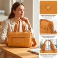 thumbnail image 4 of BadPiggies Crossbody Bag for Women Men, Nylon Waterproof Shoulder Purse Messenger Bag Lightweight Pocketbooks - Yellow, 4 of 9