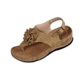 thumbnail image 2 of Beach Sandals, Orthopedic Sandals for Women Flip Flops With Arch Support Comfortable Flower Wedge Sandals Casual Non Slip Back Strap Summer Beach Flip Flops, Brown 8.5, 2 of 8