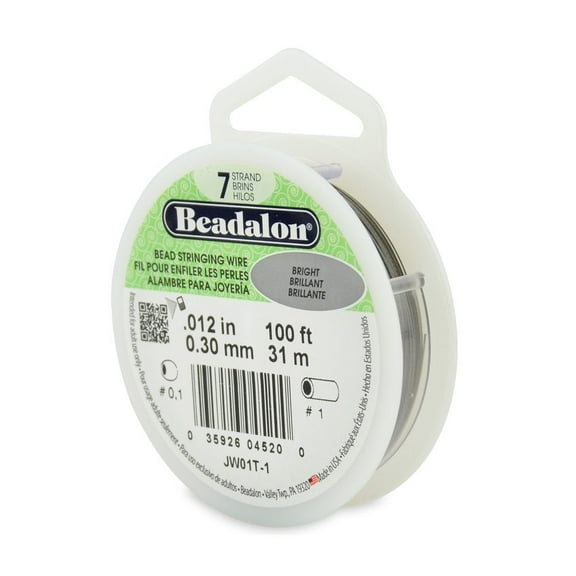 Beadalon Wire .012" 100ft Bright Silver 7 Strand