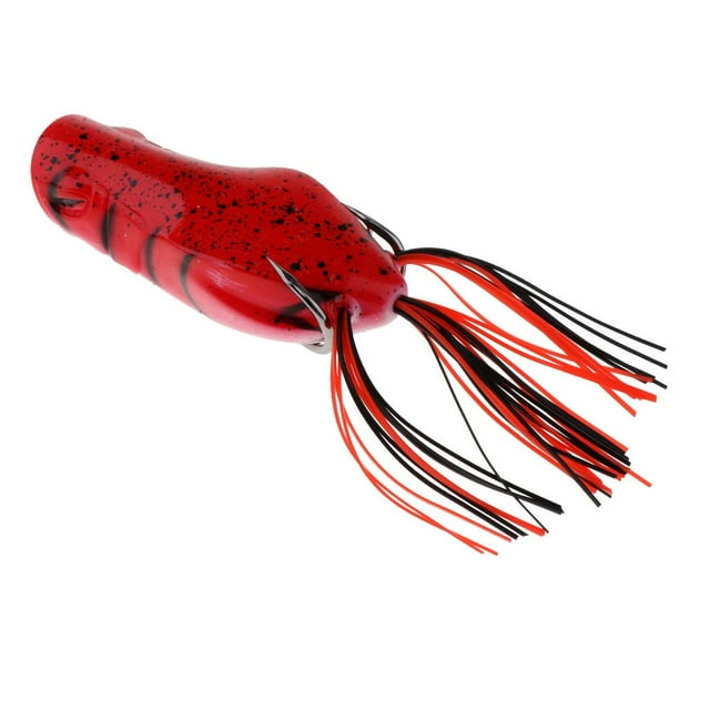 koolsoo Réaliste Topwater Grenouille Pêche Leurre Doux Artificiel Crankbaits Crochet Appâts Rouge
