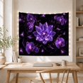 thumbnail image 5 of Crystal Flower Central Bloom with Orchids and Glowing Particles Dreamy Fantasy for Gothic Decor Fans Mystical Room Decor Housewarming Gift Tapestry Wall Hanging for Bedroom, Living Room and Dorm, 5 of 7
