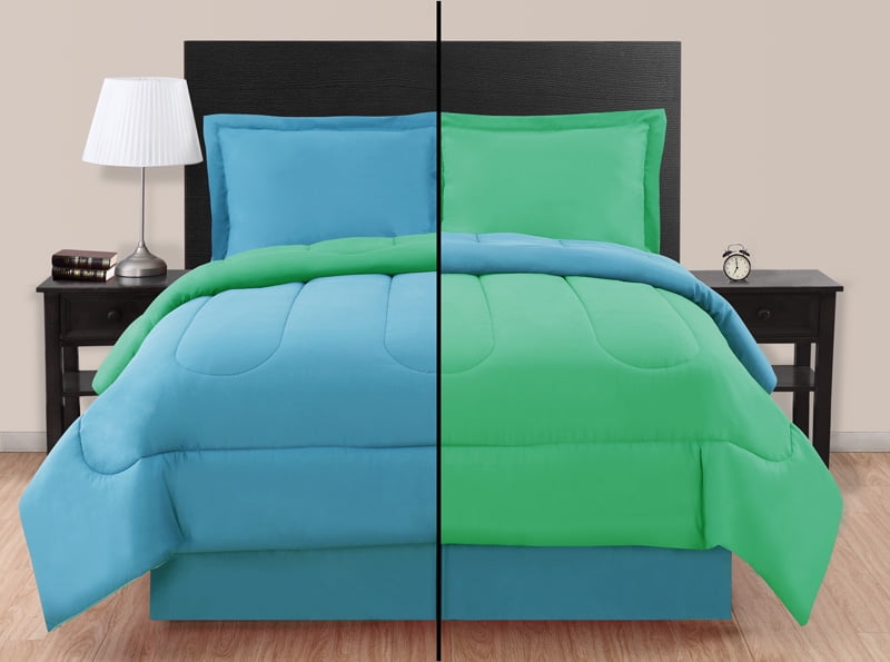 blue and green twin bedding