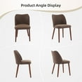 thumbnail image 5 of COZONY Dining Chair Set of 2, Upholstered PU Leather Dining Chairs with Wood Legs & Wing Backrest, for Dining Room or Living Room, Coffee Color, 5 of 23